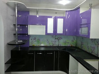 Кухня угловая Фиолетово-черная